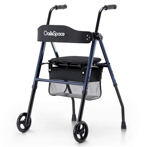 OasisSpace 2 Wheeled Rollator Walker with Seat,6” Front Wheels Walker ...