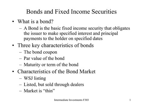 Bonds and Fixed Income Securities