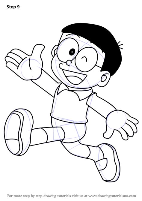 Gambar Learn Draw Nobita Doraemon Step Drawing Tutorials Gambar Pensil ...