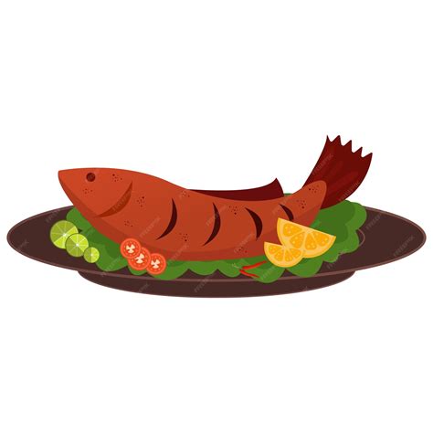 Premium Vector | Fish dish illustration