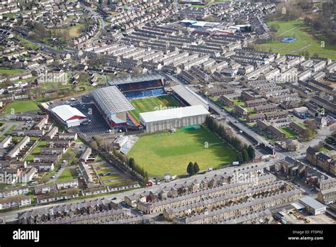 Turf Moor, Heimat des FC Burnley, aus der Luft, North West England, UK ...