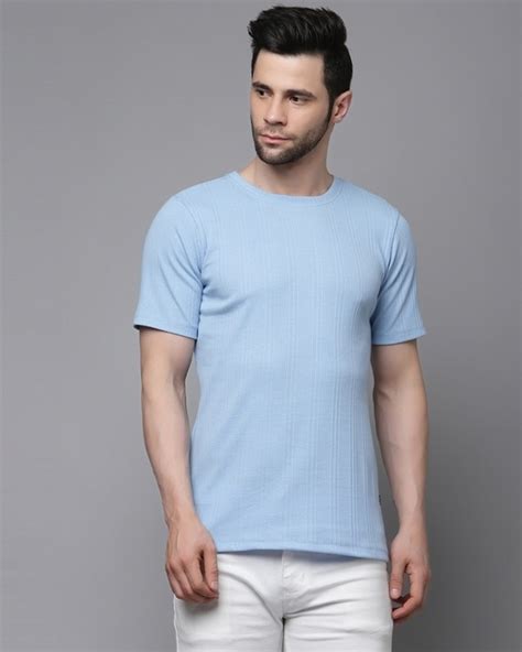 Buy Men's Blue Slim Fit T-shirt Online at Bewakoof