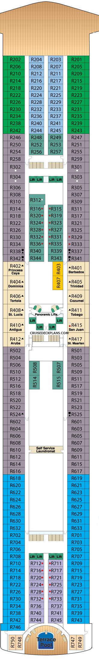 Crown Princess Ship Map