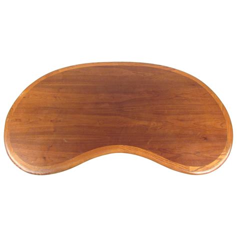 Vintage Kidney Shaped Wooden Coffee Table, 1950s For Sale at 1stDibs