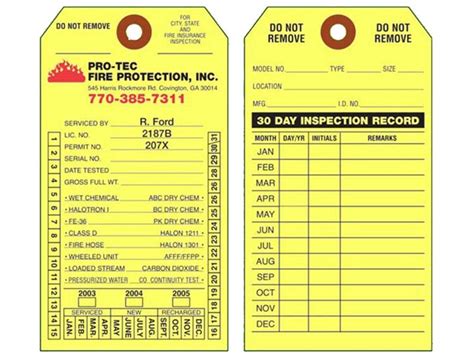 Custom Printed Fire Extinguisher Tags | Universal Tag, Inc.