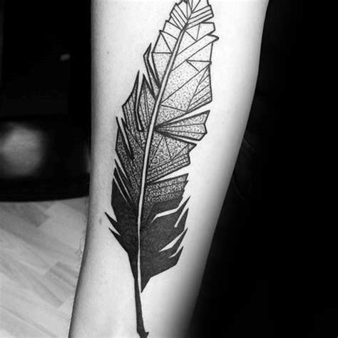 30 Geometric Feather Tattoo Designs [2024 Inspiration Guide] | Feather tattoo design, Feather ...