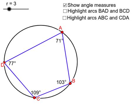 Inscribed Quadrilateral – GeoGebra