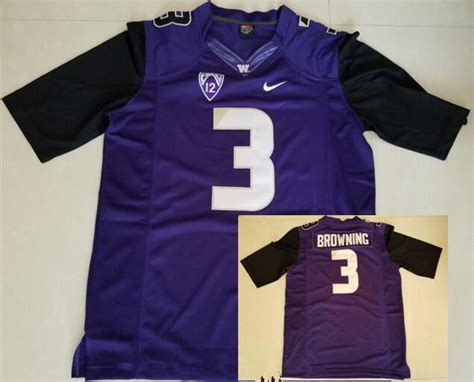 Men's Washington Huskies #3 Jake Browning Purple Limited Stitched ...