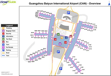 Guangzhou (Canton) - Guangzhou Baiyun International (CAN) Airport Terminal Map - Overview ...