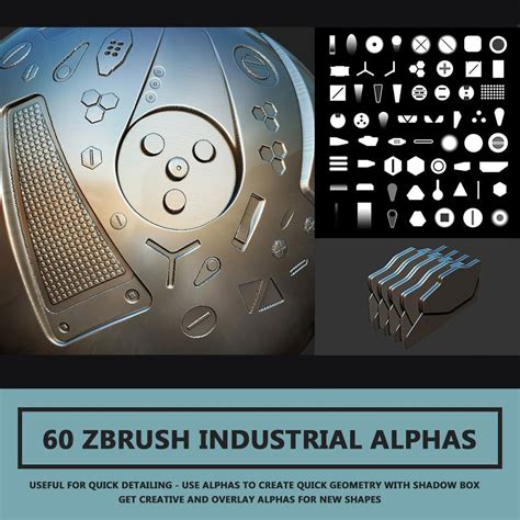 Free 60 Industrial Zbrush Alphas By Travis Davids | Zbrush, Zbrush tutorial, Digital sculpting