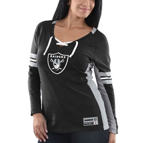 Majestic Oakland Raiders Women's Black Winning Style Long Sleeve T-Shirt