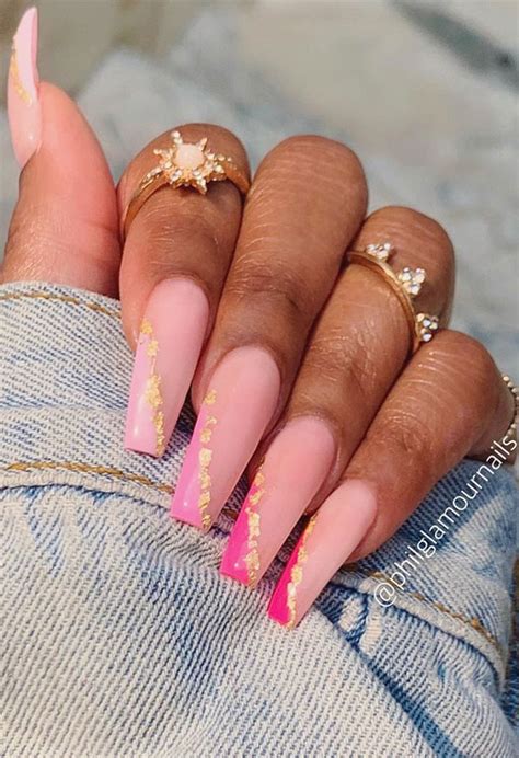 49 Cute Nail Art Design Ideas With Pretty & Creative Details : Pink acrylic nails