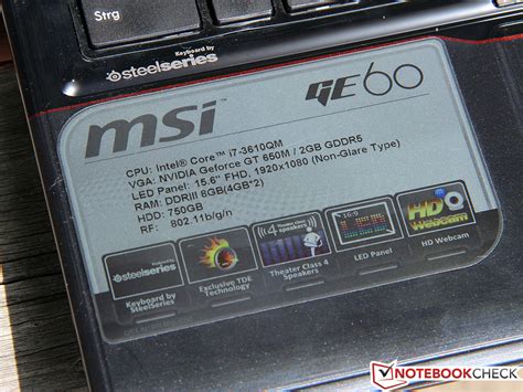 Review MSI GE60-i789W7H Notebook - NotebookCheck.net Reviews