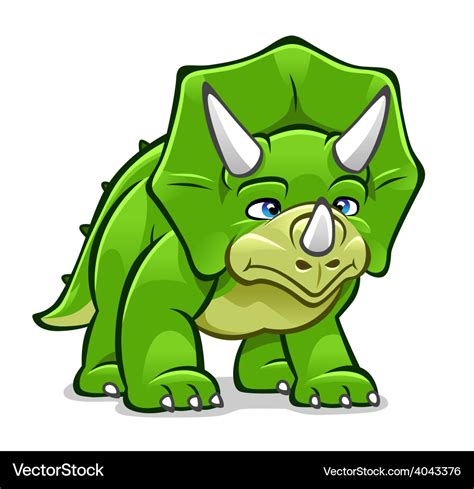 Cartoon triceratops Royalty Free Vector Image - VectorStock