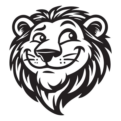 Lion face Logo - Lion King Clipart illustration in black and white ...