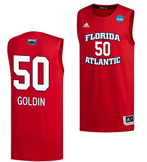 Vladislav Goldin 50 Fau Owls 2023 March Madness Basketball Men Jersey- Red - Opalve Store