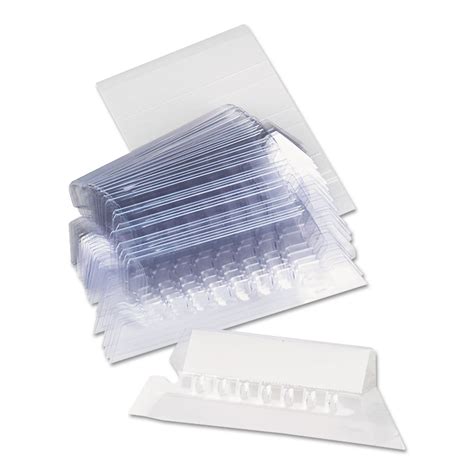 Hanging File Folder Plastic Index Tabs, 1/5-Cut Tabs, Clear, 2.25" Wide, 25/Pack - Zerbee