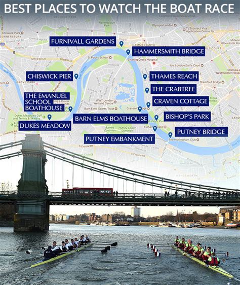 Boat race 2018: Where to watch oxford cambridge rowing route map | Travel News | Travel ...