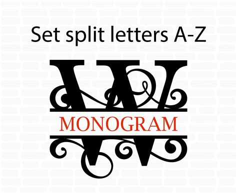 Wedding monogram svg Split monogram svg Monogram frame svg | Etsy