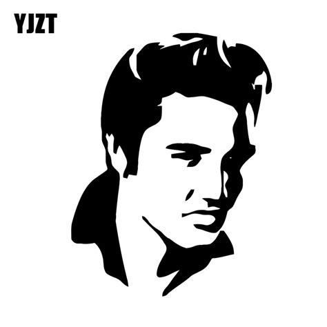 YJZT 9.6CM*12.7CM Young Elvis Presley Vinyl Decal Car Sticker Black ...