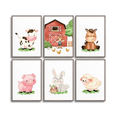 Nursery Animal Prints Farm Animal Prints Farm Animals | Etsy