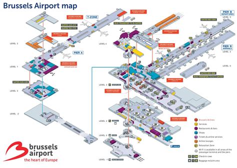 Brussels airport map - Ontheworldmap.com