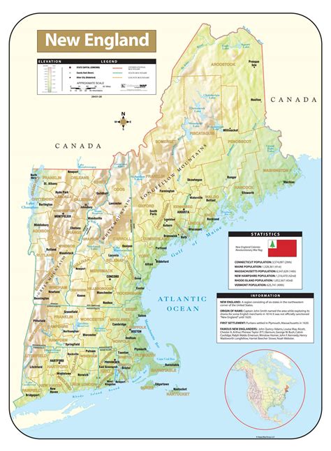 Map Of New England - Map Of The World