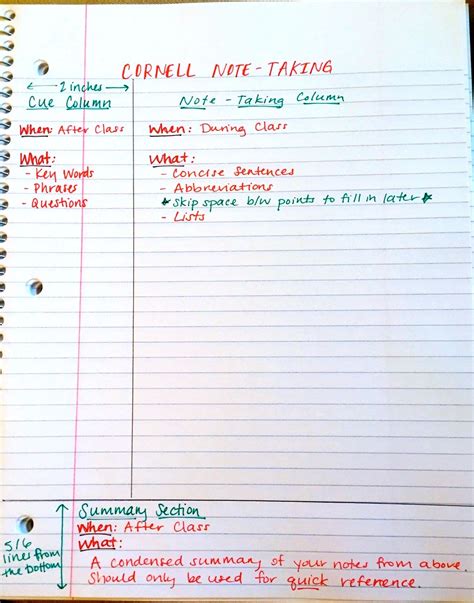 Tips for Using the Cornell Note-Taking Method - Law School Toolbox®