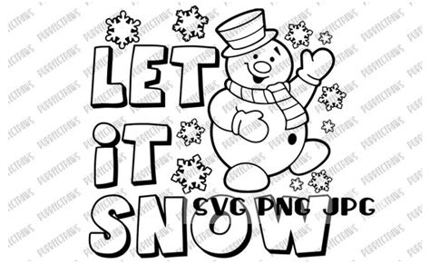 Let It Snow Coloring SVG Christmas SVG Coloring Page Svg - Etsy