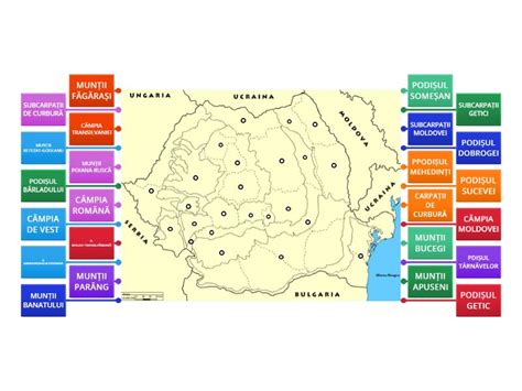 RELIEFUL ROMÂNIEI - Diagramă etichetată