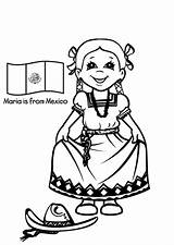 Beautiful Mexican Girl Dress Coloring Pages  Color Luna Boyama sketch template
