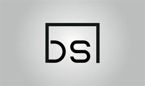 Letter DS logo design. DS logo with square shape in black colors vector free vector template ...