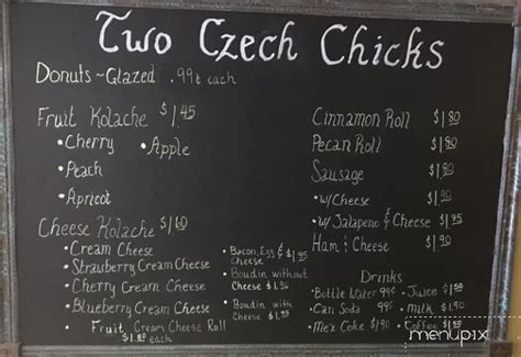 Online Menu of Two Czech Chicks Kolache Shoppe & Bakery, Danbury, TX