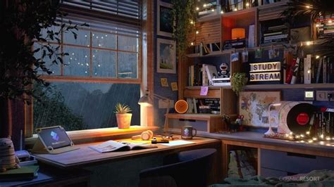 Cozy Study Room with Gentle Rain Sounds - Ambience for Studying, Relaxing - YouTube | Aesthetic ...