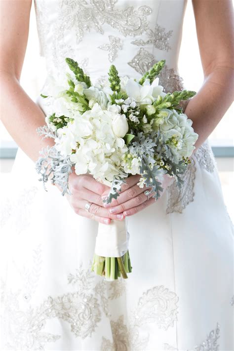 Winter White Bouquet in Texas Winter Wedding