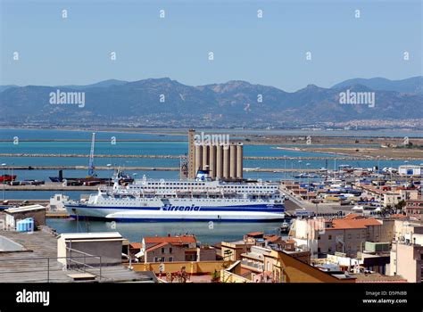 Port of Cagliari, Sardinia, Italy with the cruise ship Stock Photo - Alamy