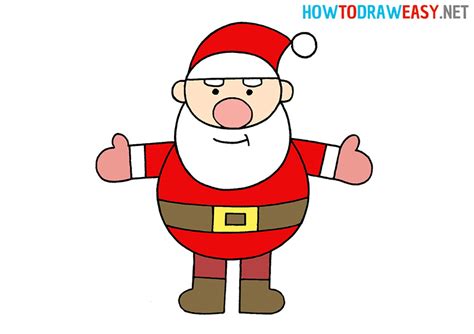 How To Draw Santa Easy For Kids