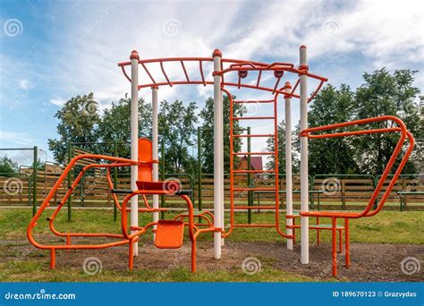 Fitness Equipment for Sports Workout in the Outdoor Gym Stock Image ...