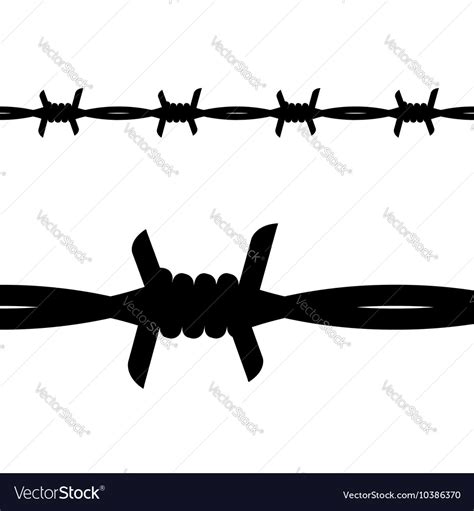 Barbed wire silhouette Royalty Free Vector Image