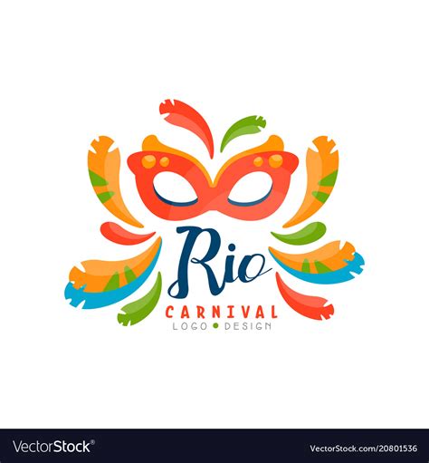 Rio carnival logo design bright festive party Vector Image