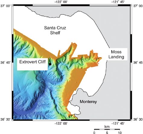 Location of study site within Monterey Canyon. Adapted from bathymetry... | Download Scientific ...