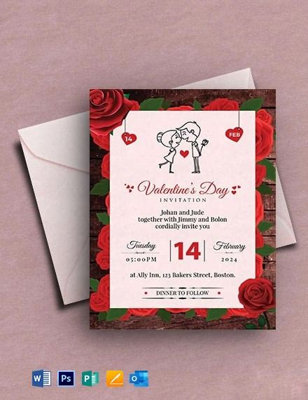 Valentine's Day Party Invitation Template - Word, Outlook, Apple Pages ...