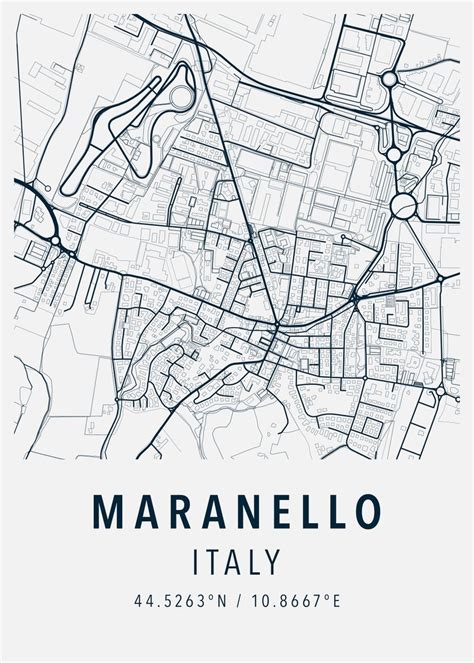 'maranello simple map' Poster, picture, metal print, paint by Denise ...