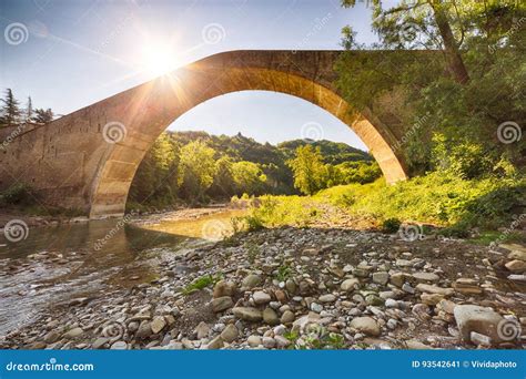 Single span bridge stock image. Image of flowing, ancient - 93542641