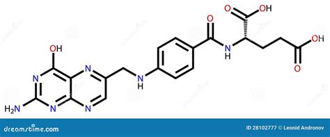 Folic Acid Structural Formula Stock Vector - Illustration of folate, biological: 28102777