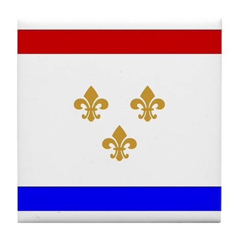 New Orleans Flag Tile Coaster by FigStreetStudio - CafePress