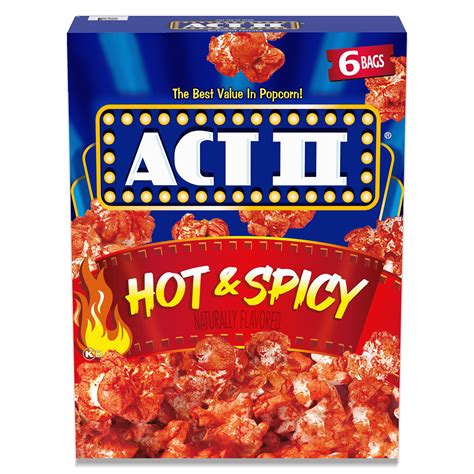 ACT II Hot and Spicy Flavor Microwave Popcorn, 12.7 oz., 6 Count - Walmart.com