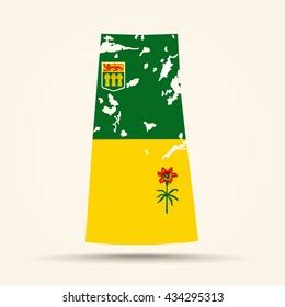 Map Saskatchewan Saskatchewan Flag Colors Stock Vector (Royalty Free ...