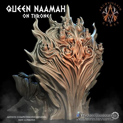 Queen Naamah on Throne 3D Printed Fantasy Miniature D&D / - Etsy