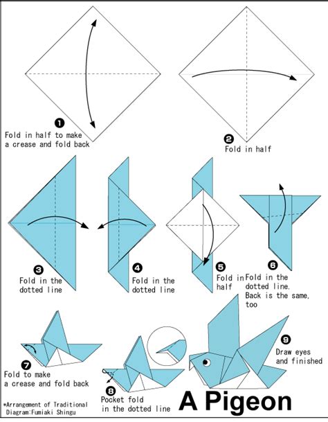 Pigeon | Origami bird easy, Origami easy, Kids origami